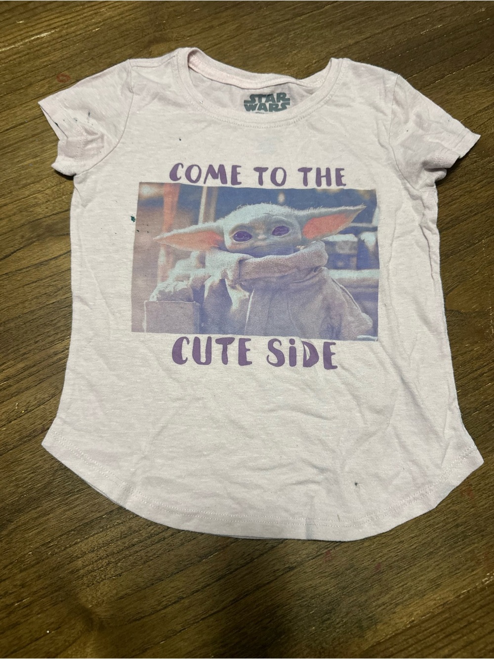 Star Wars Baby Yoda "Come to the Cute Side" Pink Kids T-eeShirt